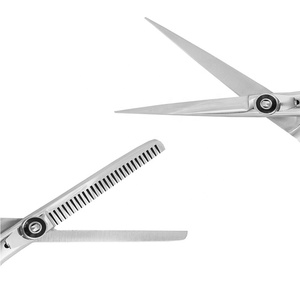 Ciseaux de barbier professionnels en acier inoxydable à manche en céramique, 32 dents, légers, pour effiler et couper les cheveux – Vente chaude - Product Image 3