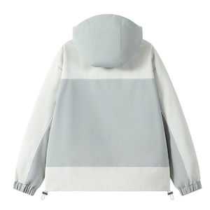 Chaqueta cortavientos con cremallera completa personalizada para hombre Chaqueta de chándal de dos tonos de lona ligera de talla grande con bolsillos y cremallera de dos tonos al por mayor - Product Image 6