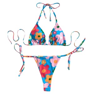 Conjuntos de Bikinis con estampado de sublimación para mujer, ropa de playa, novedad de 2025, conjuntos de Bikini con estampado de verano para mujer, hombros caídos - Product Image 5