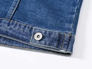 Vente chaude de haute qualité femmes à manches longues veste en jean grande taille 6X personnalisé col rond automne coton imprimé tissu fini - Product Image 4