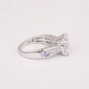 D couleur VVS 5ct rond laboratoire cultivé bijoux diamant 925 bagues de fiançailles en argent Sterling pour les femmes en gros - Product Image 5