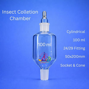 ภาชนะเก็บแมลงแก้วทรงกระบอกสำหรับห้องปฏิบัติการ ยี่ห้อ Yashika Solutions ขนาด 100 มล. พร้อมข้อต่อแบบกรวย 24/29 สำหรับงานในห้องปฏิบัติการ - Product Image 1