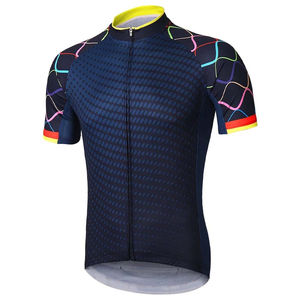 Maillot de cyclisme unisexe personnalisable, haut de sport à manches courtes pour homme, poches zippées, détails réfléchissants, en polyester, pour la montagne - Product Image 1