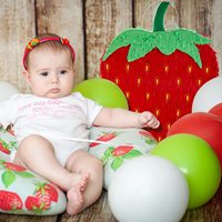 17 pouces fraise Pinata avec bâton masque pour les yeux confettis enfants filles fruits été thème fête d'anniversaire Pinata bébé douche fournitures