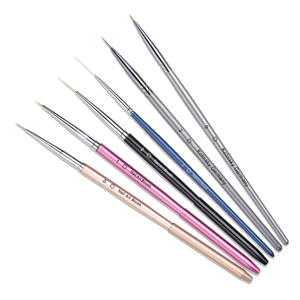 Vendita calda USA vendita all'ingrosso 4/8/12/20/25mm su misura capelli Nylon/rivestimento Kolinsky pennelli rosa striscia dettaglio sottile rivestimento Nail Art <span class=keywords><strong>Brush</strong></span> - Product Image 2