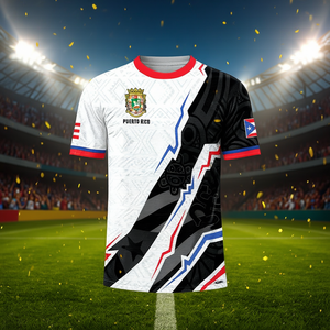 Maglia da Calcio Personalizzata di Porto Rico con Nome e Numero, Design con Bandiera Nazionale - Product Image 3