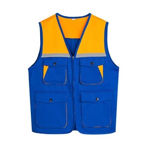 Veste sans manches pour hommes, veste utilitaire multi-poches, gilet cargo en coton et polyester pour hommes, gilet de travail pour hommes, vente en gros - Product Image 4