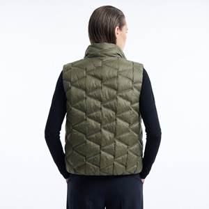 Sleeveless Quilted <b>Down</b> <b>Vest</b> with High Collar and Pockets, One Size Fits All (Sizes 36–42) - Product Image 2