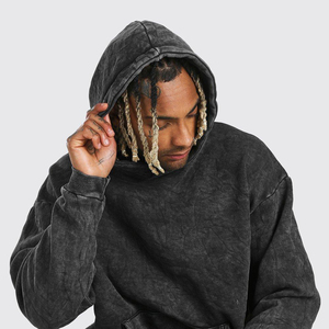 Sweat à capuche personnalisé avec logo, impression DTG, poids lourd, tissu épais 400 g/m², molleton en coton français - Product Image 5