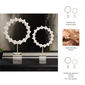 Décoration de table vintage blanche classique, élément d'accentuation charmant non métallique pour la maison, le bureau ou l'affichage en studio, fabriqué à la main en Inde - Product Image 5