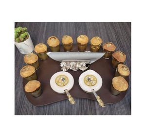 Plateau de collation en bois de luxe avec plusieurs sections personnalisé plateau de collation en bois personnalisé pour les cadeaux - Product Image 1