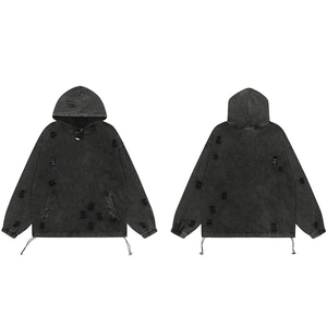 Sweat à capuche d'hiver pour homme, personnalisé, de haute qualité, 100% coton, délavé à l'acide, épais, effet vieilli, respirant - Product Image 5