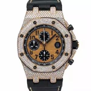 Reloj Mecánico Automático de Alta Calidad con Esfera de Cristal Analógico con Incrustaciones de Moissanita, Estilo Hip Hop de Lujo para Hombre, Pasa el Test de Diamantes - Product Image 1