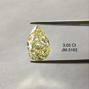 Fantaisie Jaune 3.05 Carat Brillant Modifié Poire Coupe Naturel Fantaisie Diamants En Vrac VS2 Clarté Certifié GIA Vrais Diamants OEM ODM - Product Image 1
