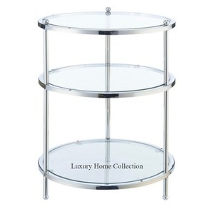 โต๊ะข้างสแตนเลสขัดเงาสีเงินโต๊ะวางชามทำด้วยมือและเฟอร์นิเจอร์อื่นๆ - Product Image 1