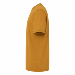 Camiseta de Algodón con Cuello Redondo Color Amarillo Mostaza Personalizada con Costuras en Contraste, Manga Corta, Ropa Casual para Hombre, Proveedor - Product Image 4