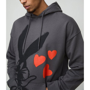 Pull-over à capuche élégant en molleton de coton pour hommes, manches longues surdimensionnées personnalisées, design brodé de haute qualité pour l'hiver - Product Image 6