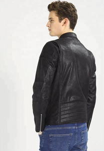 Unique Style Men Casual <b>Motorbike</b> Leather Coat Fashionable Trendy Strong Durable Leather Jacket With Side Zipper Pockets Outwear - Product Image 4