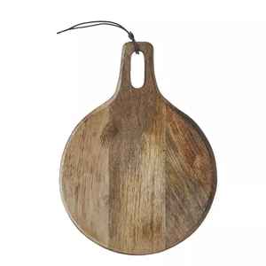 Tabla de Cortar Redonda de Madera de Acacia de Diseño Premium con Mango, Tabla para Servir Queso, Hecha a Mano, Duradera, Apta para Lavavajillas - Product Image 1