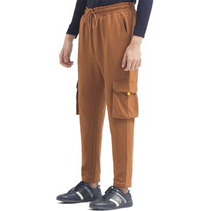 2026 Wholesale Comfortable <b>Mens</b> <b>Brown</b> <b>Cargo</b> Pants 300 GSM Fleece Elastic Waist and Side Pockets Casual Style Lightweight <b>trouser</b> - Product Image 3