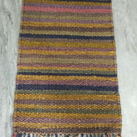 Handwoven Hemp Striped Area Rug Colorful Flat Weave Carpet Boho Hallway Runner Kitchen Rug Handmade Floor Mat