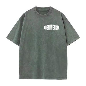 เสื้อยืดผ้าซาตินสีแอซิดสำหรับทุกเพศ, เสื้อยืดผ้าฝ้าย100% คุณภาพสูง220GSM ซาตินแขนสั้นพิมพ์โลโก้ได้ตามต้องการ - Product Image 1