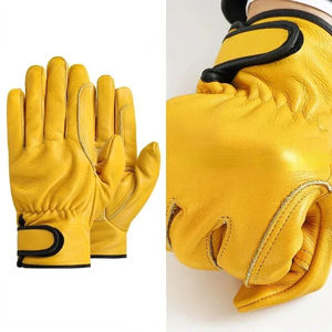 Guantes de Trabajo de Protección Contra Impactos de la Mejor Calidad, Guantes de Trabajo con Parche de Cuero Vacuno Resistente a Cortes en la Palma para Seguridad - Product Image 2