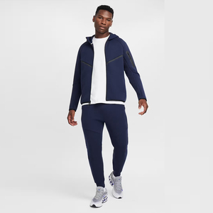 Chándal de entrenamiento polar con logotipo personalizado para hombre, traje de correr de dos piezas transpirable de algodón 100% para la calle de invierno - Product Image 1