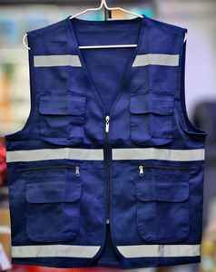 Chaleco reflectante de tela reflectante de alta visibilidad con respaldo de poliéster 100% al por mayor estilo de rebabas desmontable de tela reflectante - Product Image 5