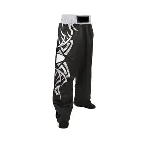Pantalones de Kickboxing con logo personalizado, pantalón de entrenamiento de boxeo, 100% poliéster, venta al por mayor - Product Image 1