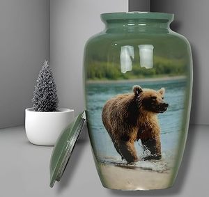 Bear in Forest Pet Antique Cremation Decorative Box Ashes Keepsake pet <b>urn</b> <b>cat</b> Burial Memorial for Human Ashes - Product Image 4