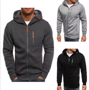 Sweat à capuche zippé 100 % coton molletonné pour homme, logo personnalisé brodé, impression numérique décontractée, couleur unie, écologique, respirant, coupe classique - Product Image 5