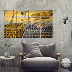 Impresión en lienzo de Salvador Dalí: El desintegrado de la perseverancia, JUEGO DE 4 LIEÑOS - Product Image 1