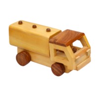 Juguete de Madera Maciza Hecho a Mano de Primera Calidad, Camión Cisterna, Ecológico, Bordes Redondeados, Tamaño y Logotipo Personalizables, para Niños de 5 a 7 Años, Juego, Regalo, Decoración