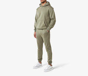 Ensemble de 2 pièces de sweats à capuche surdimensionnés en coton 100% uni, streetwear personnalisé unisexe pour hommes, design très vendu, haute qualité, hiver - Product Image 2