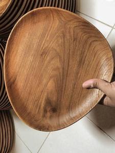 Bandeja DE SERVICIO DE MADERA triangular curvada de diseño único para la decoración de la cocina del hogar y el hotel - Product Image 2