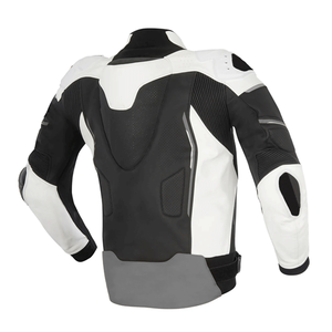 Nouvelle veste de moto en cuir de vachette véritable pour hommes avec protections CE veste de moto jaune/blanc/noir pour hommes - Product Image 4
