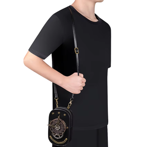 กระเป๋าวินเทจสะพายข้างของผู้หญิงกระเป๋าหนัง PU สะพายไหล่อะนิเมะใส่โทรศัพท์กระเป๋าสตางค์กระเป๋าสไตล์โกธิคสตีมพังค์ยุคกลาง - Product Image 4