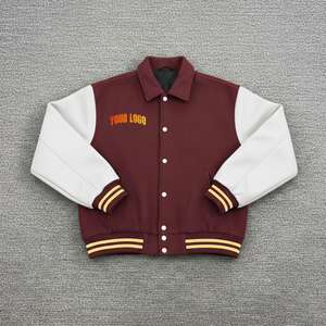 Chaqueta Universitaria de Béisbol Personalizada para Hombre, Estilo Bomber, de Cuero, con Bordado Chenille de Alta Calidad, la Más Demandada del 2024 - Product Image 2