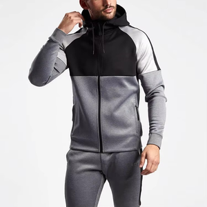Venta al por mayor deporte logotipo personalizado cremallera a granel poliéster Jogger conjunto Jogging Sweatsuit conjunto hombres unisex Sweatsuit - Product Image 2