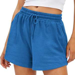 Hot <b>Women's</b> High Waisted Plus Size Gym Running Jogger <b>Shorts</b> 100% Cotton Fleece Fitness Sweat Cotton Fleece <b>Shorts</b> <b>for</b> <b>Woman</b> - Product Image 5