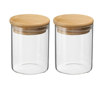 Bocal transparent de concepteur avec couvercle en bois bocal de bouteille de cuisine transparent transparent artisanat bocaux de stockage en verre transparent personnalisables