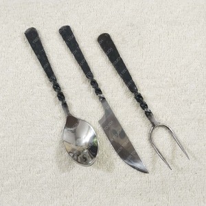 Juego de cubiertos medievales forjados a mano Cubiertos rústicos forjados a mano - Product Image 6