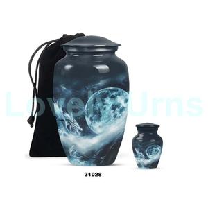 โกศอลูมิเนียมขนาดใหญ่พร้อมถุงกำมะหยี่สำหรับผู้ใหญ่ขี้เถ้าของมนุษย์ตกแต่งแบบเต็มขนาด - Product Image 5