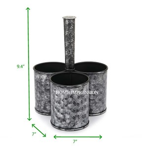 Creative Design Custom Shape and Size Iron Metal Caddy Multiple Compartment Galvanized Iron Caddy For Kitchen <b>Utensil</b> Holder - Product Image 2