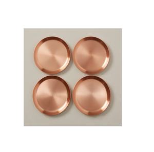 Dessous de verre moderne rond en cuivre et en pierre dorée Dessous de verre durable en laiton pour boisson à usage fait main pour produit Offre Spéciale - Product Image 2