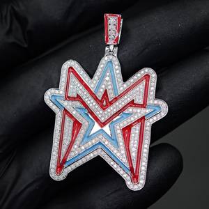 จี้เพชรโมอิสซาไนต์แบบ Iced VVS เงินแท้ S925 สไตล์ฮิปฮอป พร้อมสลักอักษร โลโก้ และออกแบบส่วนตัว รับผลิตแบบ OEM ODM - Product Image 5