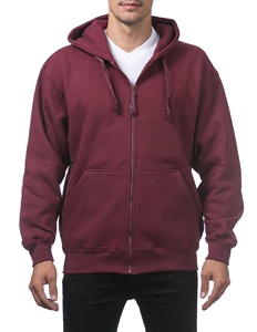 Sudaderas con capucha personalizadas de alta calidad con cierre frontal de cremallera y dos bolsillos delanteros Sudadera con capucha de lana con cremallera completa de peso pesado para hombres - Product Image 2