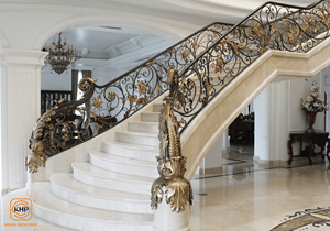 Barandilla de Escalera Moderna de Hierro Forjado KHP, Resistente al Óxido, Segura, para Interiores, de Alta Calidad, Hecha a Mano en Vietnam, Ideal para Villas y Hoteles, Estilo DIY - Product Image 4