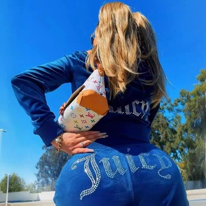 Women's Two-Piece Tracksuit Rhinestone Design Hoodie & <b>Pants</b> Sparkling Casual <b>Lounge</b> Set - Product Image 5